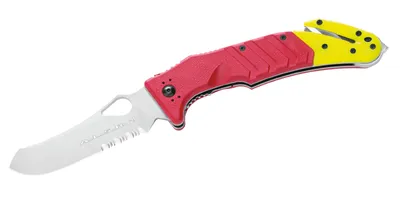 Produktbild von Fox MD Rettungsmesser, Modell ALSR 2, Stahl N690Co,, Forprene-Schalen, rot-gelb, Cordura-Etui