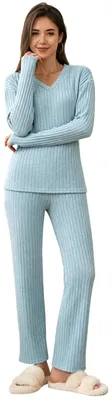 Productafbeelding van Dames 2-delige Loungewear Pyjama Set met Lange Mouwen