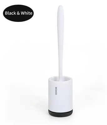 Image de ecoco Toilet Brush and Holder Set Toilet Bowl Brush Bathroom Hollow Drainage Holder Toilet Soft Cleaner Brush Kit with Caddy
