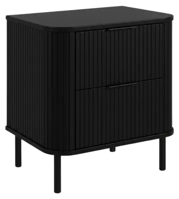 Immagine prodotto di Mobile bagno sospeso con cassetti e gambe in metallo, colore nero, maniglie nere, gambe nere, dimensioni 60 x 41,5 x 66,7 cm