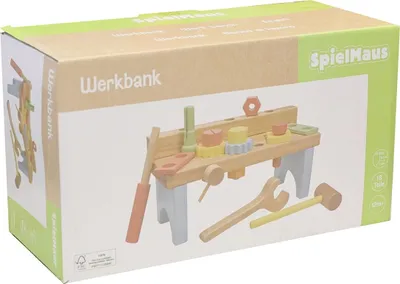 Image de SpielMaus : Atelier de bricolage en bois, 17 pièces