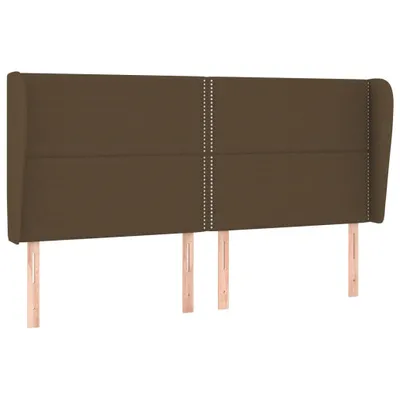 Obrázok produktu pre vidaXL Čelo postele s ušami tmavohnedé 183x23x118/128 cm Látka
