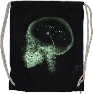 Produktbild von Urban Backwoods Gamer Brain, Turnbeutel, Farbe: Schwarz