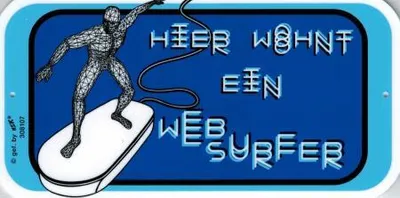 Produktbild von Türschild - HIER WOHNT EIN WEBSURFER - 308107 - Gr. 14,5 X 7,5 cm