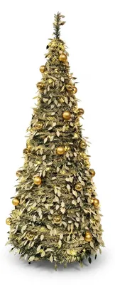 Weihnachtsbaum 180 cm, LED, 150 warmweiße Lichter, 36 Kugeln