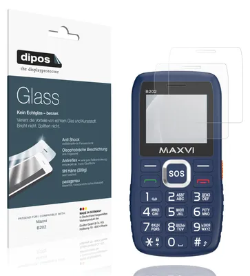 Produktbild von 2x Schutzfolie für Maxvi B202 matt - Anti-Shock 9H Folie dipos Glass Kunststoffglas