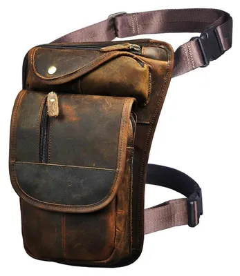 Immagine prodotto di Custodia in vera pelle marrone per gambe, dimensioni 18x6x30 cm, adatta per tablet fino a 20,3 cm