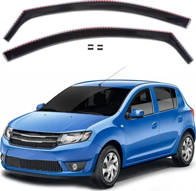 Produktbild von J&J AUTOMOTIVE | GP Windabweiser Für Dacia Sandero / Stepway 2 2012-2020 2tlg, GP Regenabweiser, Schwarz, Getönt, Aerodynamisch, Einfache Montage, Befeistigung mit Clips