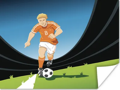 Produktbild von MuchoWow® Poster Eine Illustration eines Spielers in einem Fußballstadion 160x120 cm - Foto Plakat