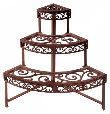 Image de Étagère d'angle de jardin - Escalier 3 niveaux - L 49 x H 65,5 cm - Fonte