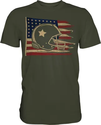 Produktbild von American Football Helm Patriot USA Amerika T-Shirt – Urban Khaki / XL