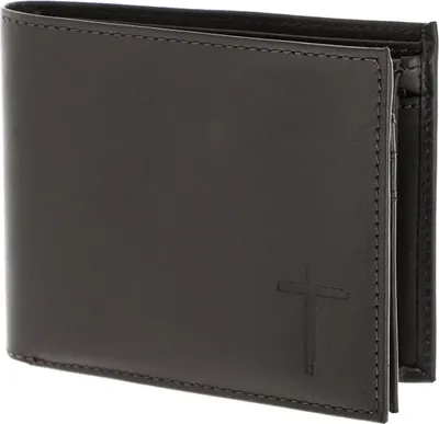 Produktbild von oxmox Leder Geldbörse Leather RFID Protect Querscheinbörse Freedom Cross Embossed Brown dunkelbraun