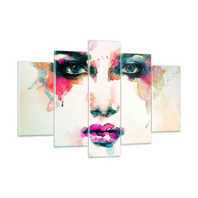 Produktbild von Bilder auf glas - Frau Gesicht Kosmetik - 150x100cm - Glasbilder - Wandbilder - Kunstdruck - zum Aufhängen bereit - Wanddekoration aus Glas - Glas Bilder - Wandbild auf Glas - GEA150x100-3050