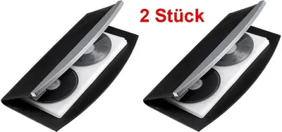 Produktbild von GKA 2 Stück hochwertige Tasche Aufbewahrungstaschen für 96 CD/DVD/BLU-RAY Mappe CDs DVDs BD Rohlinge Aufbewahrungstasche Etui
