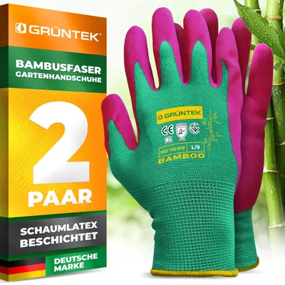 Obrázok produktu pre Rukavice na záhradu GRÜNTEK, pánske, ružové, odolné voči tŕňom, záhradné rukavice, dámske záhradné rukavice, pracovné rukavice, pánske, záhradné rukavice, bambusové vlákno, veľkosť L/9