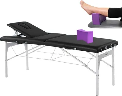 Produktbild von Behandlungsliege, Massageliege, Liege klappbar, mobil + BodyBlock Lagerungshilfe