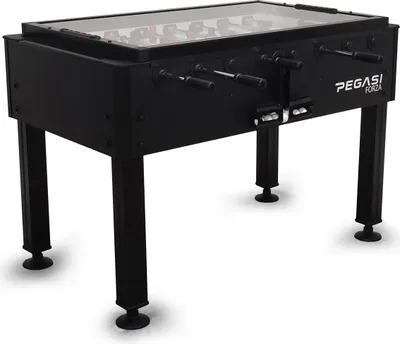 Produktbild von Pegasi Fußballtisch Forza Pro - Glasplatte - Kickertisch - Fussballtisch - Indoor Tischkicker- Fußball Tischspiel - Fussballtisch Erwachsene - Foosball Table - Schwarz