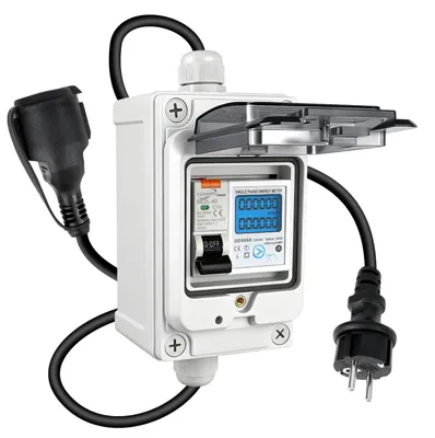 Produktbild von Mobile Digitale Strommessgerät - CEE-Stecker 230 V/16 A - IP67 Wasserdicht