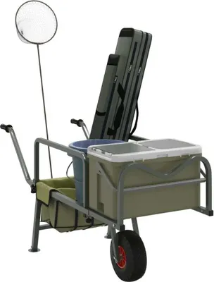 Produktbild von "im Sonderangebot"Angelwagen Grün mit Rad Pulverbeschichteter Stahl NEU913484 - Angelsportausrüstung