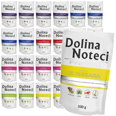 Zdjęcie produktu dla Dolina Noteci Premium Mix 6 Smaków Saszetki 24x500g Mokra Karma Dla Psa