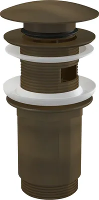 Produktbild von alcadrain Ablaufventil für die Waschbecken CLICK/CLACK 5/4" Ganzmetal mit Überlauf, großer Stopfen, Bronze-Antic
