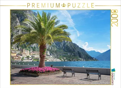 Produktbild von CALVENDO Puzzle Uferpromenade Limone sul Garda 2000 Teile Puzzle quer | 2000 Teile Lege-Größe 90x67cm Foto-Puzzle für glückliche Stunden
