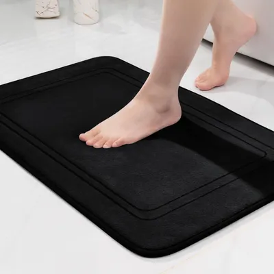 Obrázok produktu pre Kúpeľňová predložka 50 x 80 cm, čierna, protišmyková, savá, do kúpeľne