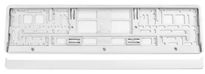 Produktbild von Weißer rahmenloser Metall Kennzeichenhalter 53x13 cm für Auto und Motorrad