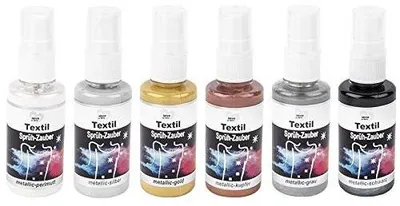 Immagine prodotto di Set di vernici spray metallizzate per tessuti, 6 colori, 50 ml
