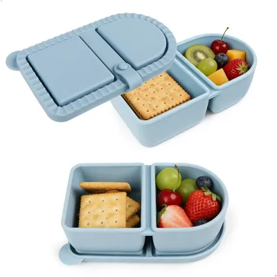 Produktbild von Wiederverwendbare Snackbox mit Fächern, Set aus 2 Stück
