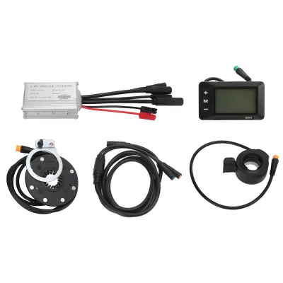 Immagine prodotto di Set di regolatori per motori di biciclette elettriche 15A - regolatore di velocità da 36V/48V con display GD01 e cavo da 1 a 2, completamente impermeabile