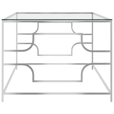 Obrázok produktu pre vidaXL Konferenčný stolík Silver 120x60x45 cm Nerezová oceľ a sklo
