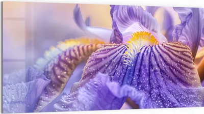 Produktbild von DEQORI Glasbild Echtglas 100x50 cm 'Violetter Morgentau' Wandbild Bild modern Deko