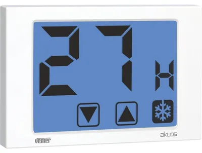 Produktbild von VEMER VE476800 AKUOS - Digitale Hygrostat mit Touchscreen, Wandmontage, Stromversorgung 230V, Weiss