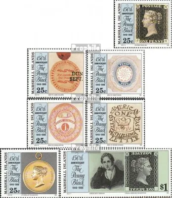 Produktbild von Briefmarken Marshall-Inseln 1990 Mi 288-294 (kompl.Ausg.) postfrisch 150 Jahre Briefmarken
