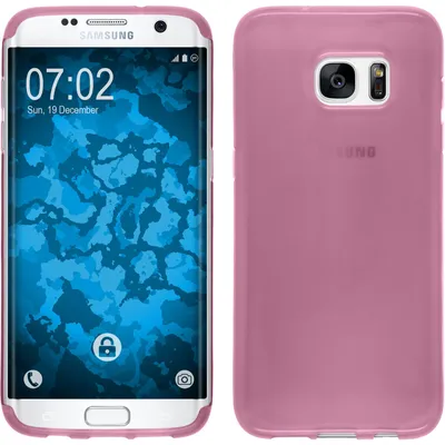 Produktbild von PhoneNatic Case kompatibel mit Samsung Galaxy S7 Edge - rosa Silikon Hülle transparent Cover