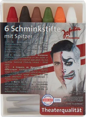 Produktbild von 6 Schminkstifte "Halloween" | mit Spitzer