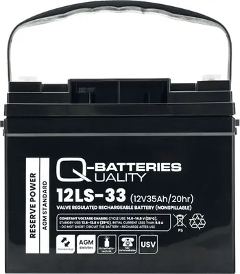 Produktbild von Q-Batteries 12LS-33 / 12V - 35Ah Blei Akku Standard-Typ AGM - 10 Jahres-Typ