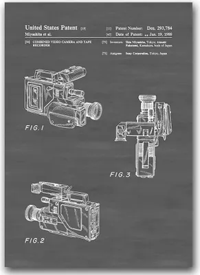 Produktbild von Poster - Canvas - Leinwand - 59,4 cm x 84,1 cm - Fotoposter - Leinwandkunst - Die Videokamera United States Patent