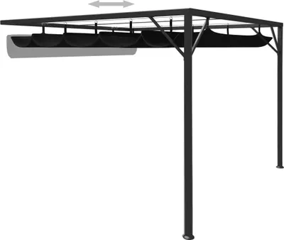 Produktbild von vidaXL Wand-Pavillon mit Schiebedach 3x3 m Anthrazit