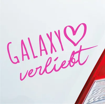 Produktbild von Auto Aufkleber Galaxy verliebt Weltall Galaxis Herz Liebe Car 19x9 cm Pink Sticker Heckscheibenaufkleber