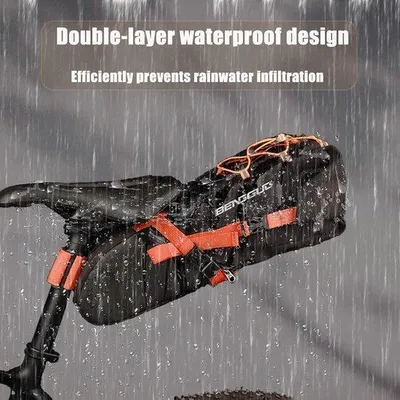 Image de Grande sacoche de vélo imperméable et spacieuse pour VTT - Outils de réparation de vélo s