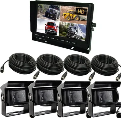 Produktbild von Set aus 10'' AHD-Monitor, 4 x 720P QUAD-Kamera, Kabel