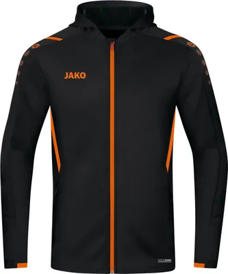 Produktbild von JAKO Unisex Kapuzenjacke Challenge, Farbe:schwarz/neonorange, Größe:3XL