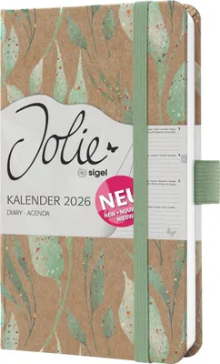 Immagine prodotto di sigel J6802 sigel calendario tascabile Jolie Pure 2026 "Sparkle Leaves", A6