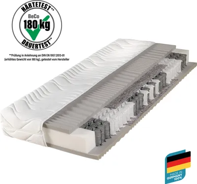 Produktbild von Federkernmatratze Maxima Plus, Beco, 22 cm hoch, von Stiftung Warentest mit "GUT" (1,8) bewertet - Größe: 140 x 200 cm, Härtegrad: H3 (80 kg - 120 kg)