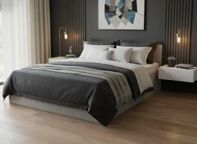 Produktbild von Komvortowy | Bett 160x200 Cm | Doppelbett Mit Metall-Lattenrost | BETON | Matratze 16 cm H3/H4 | Bettkasten Ohne Bodenplatte