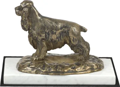 Obrázok produktu pre Anglický kokeršpaniel – soška psa, figúrka z bieleho mramoru, trofej pre výstavu psov Art-Dog