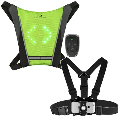 Produktbild von Rucksack mit LED-Signalleuchte, mit Fernbedienung, wasserdicht: Fernbedienung IPx5, Rucksack IPX2 + Sportgurt für das Maclean-Handy