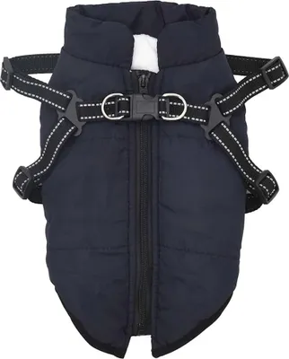 Produktbild von vidaXL Hundemantel Geschirr Wasserdicht Reflektierend Marineblau L28